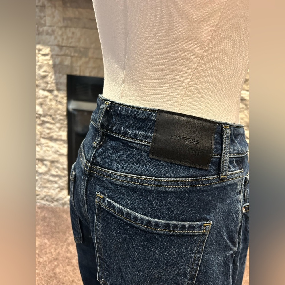 Express Dark Blue High Rise Jeans - Picture 4 of 5